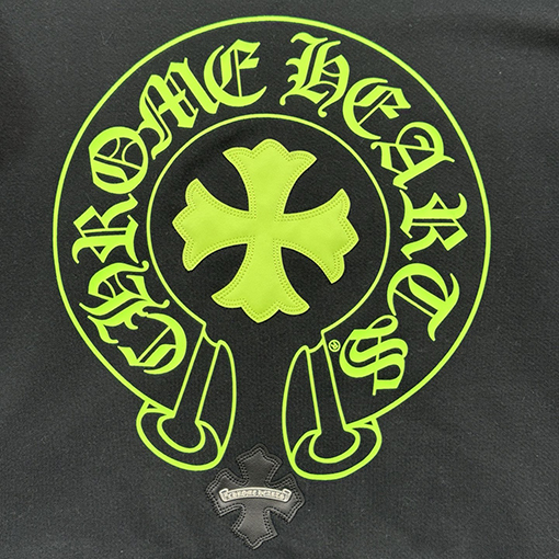 クロムハーツスーパーコピー 蛍光グリーンのサンスクリットプリントパーカー