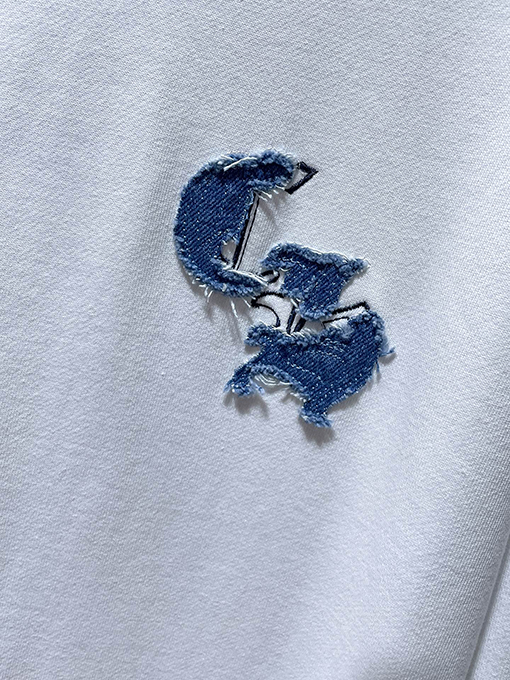 クロムハーツ クラシックな馬蹄形のカラーブロックアップリケ刺繍パーカー