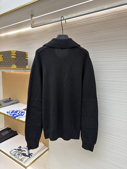 バーバリー 襟付きリブニットカシミヤセーター