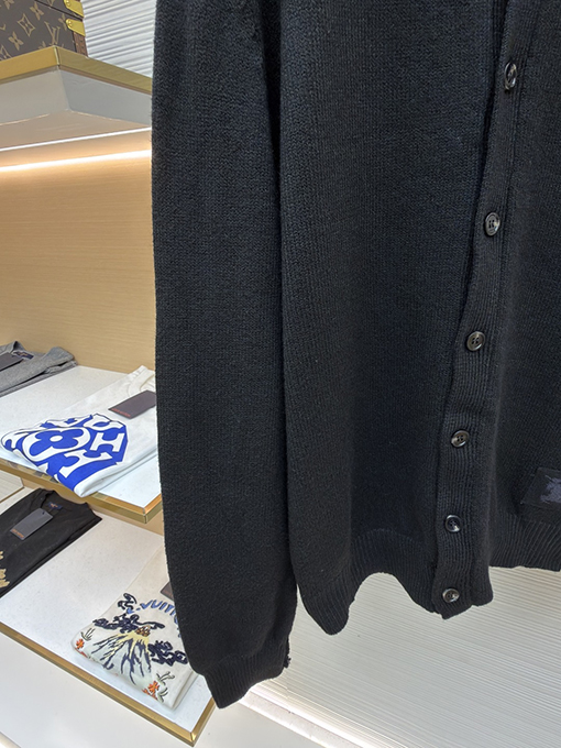 バーバリー 襟付きリブニットカシミヤセーター