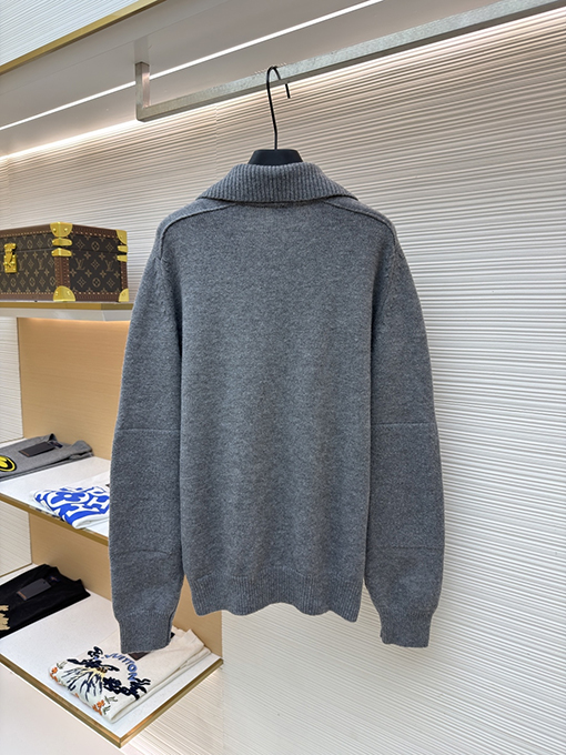 バーバリー 襟付きリブニットカシミヤセーター