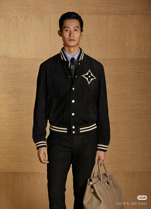 ルイヴィトン ラインストーンスエードラムスキンジャケット