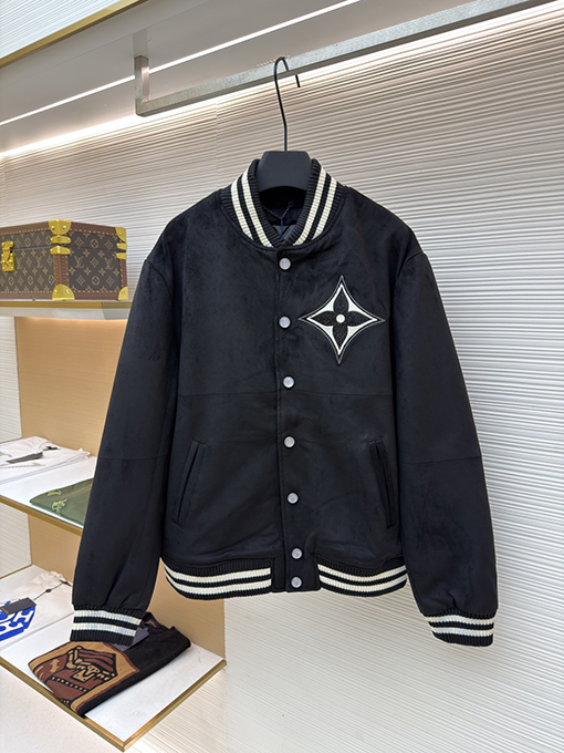 ルイヴィトン ラインストーンスエードラムスキンジャケット