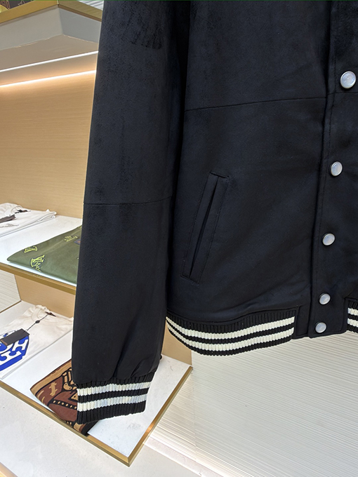 ルイヴィトン ラインストーンスエードラムスキンジャケット