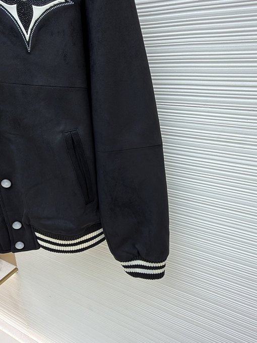 ルイヴィトン ラインストーンスエードラムスキンジャケット