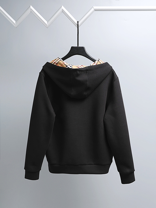 バーバリー 刺繍ロゴ入りジップアップフードジャケット