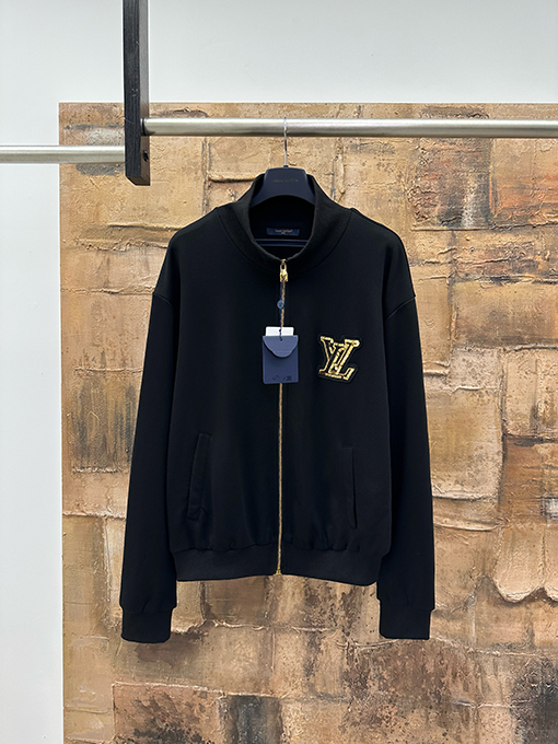 ルイヴィトン スパンコール刺繍ジッパースウェットシャツジャケット