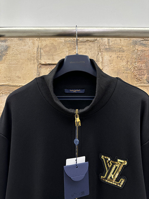 ルイヴィトン スパンコール刺繍ジッパースウェットシャツジャケット