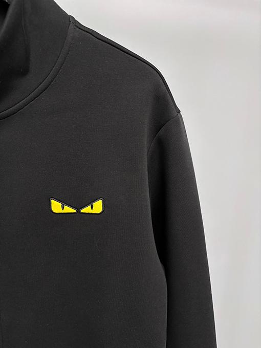 フェンディコピー ダブルFFロゴ刺繍のジップアップジャケット