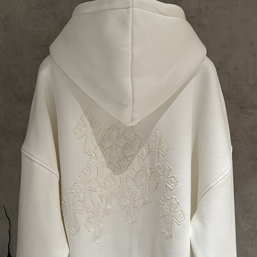 クロムハーツ 新作のフリース裏地付きジップアップスウェットシャツジャケット