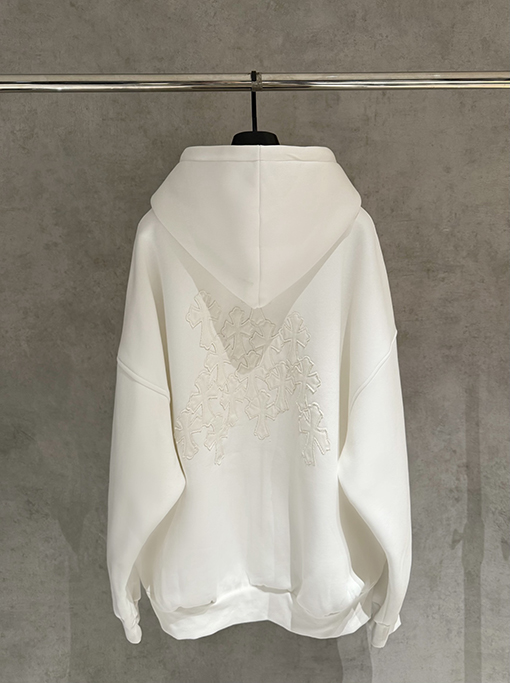 クロムハーツ 新作のフリース裏地付きジップアップスウェットシャツジャケット