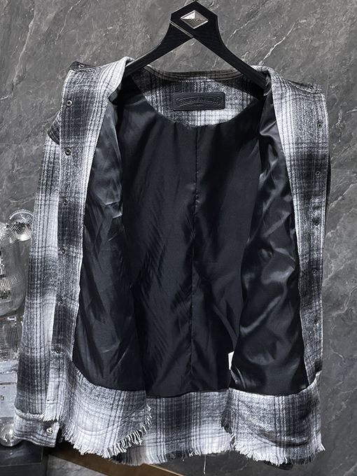 クロムハーツ サンスクリット刺繍のクロスアップリケウール長袖シャツ