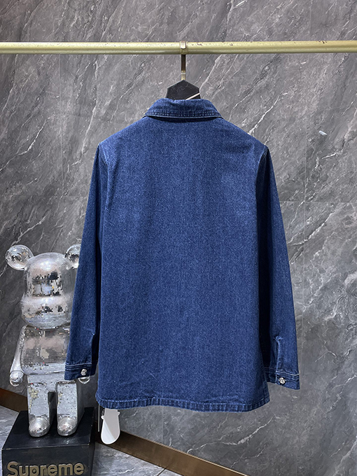 クロムハーツスーパーコピー クロス刺繍入りブルーウォッシュデニムシャツ