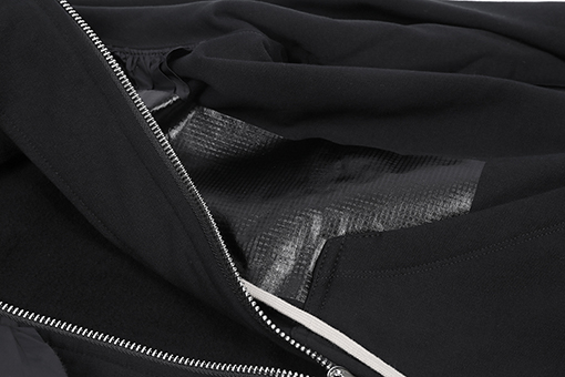 リックオウエンス フード付きパッチワークジップアップスウェットシャツ