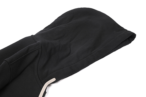 リックオウエンス フード付きパッチワークジップアップスウェットシャツ