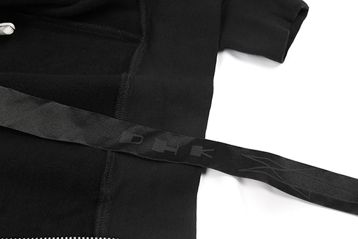 リックオウエンス フード付きパッチワークジップアップスウェットシャツ