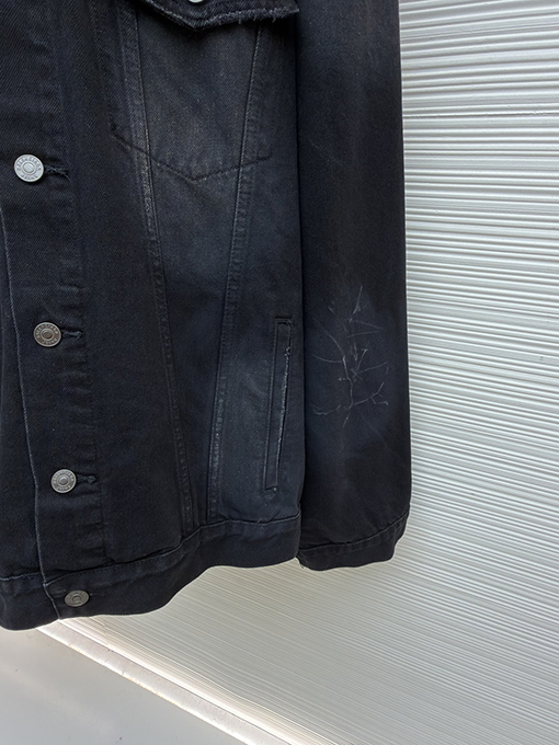 バレンシアガスーパーコピー Balenciaga 刺繍入りフード付きデニムジャケット