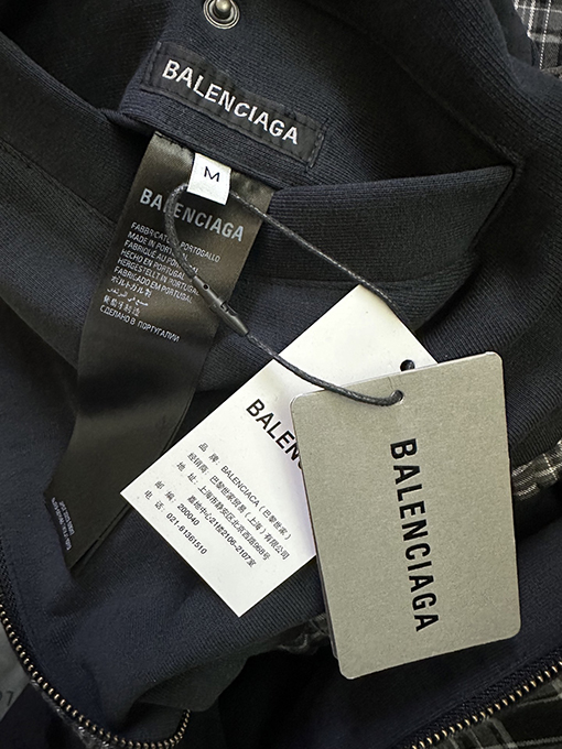 バレンシアガ Balenciaga チェック柄リバーシブル長袖ジップアップジャケット