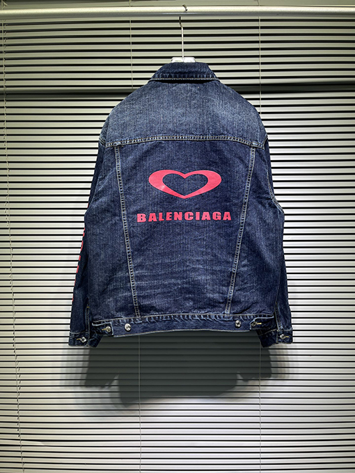 バレンシアガコピー Balenciaga 七夕限定刺繍ハート ルーズデニムジャケット