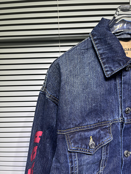 バレンシアガコピー Balenciaga 七夕限定刺繍ハート ルーズデニムジャケット