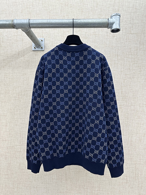 グッチコピー 両面ウール総柄ジャカードシリーズ クルーネック厚セーター