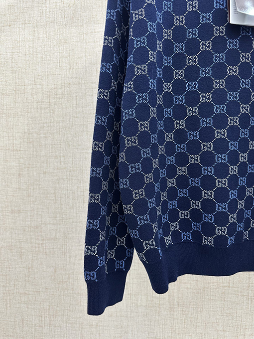 グッチコピー 両面ウール総柄ジャカードシリーズ クルーネック厚セーター