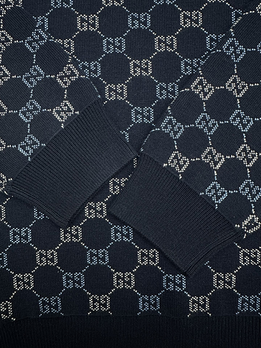 グッチコピー 両面ウール総柄ジャカードシリーズ クルーネック厚セーター