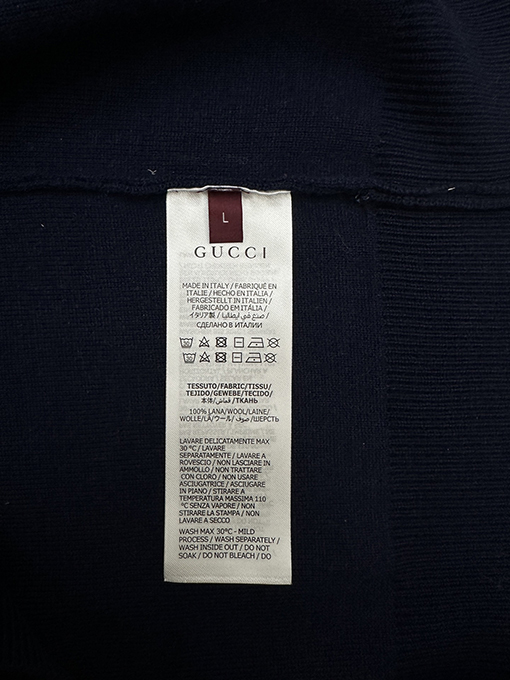 グッチ 両面ウールのジャカード織り厚カーディガン