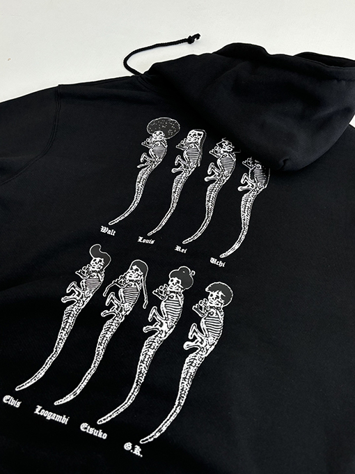 クロムハーツスーパーコピー ブラックスカル ジップアップ フード付きスウェットシャツ