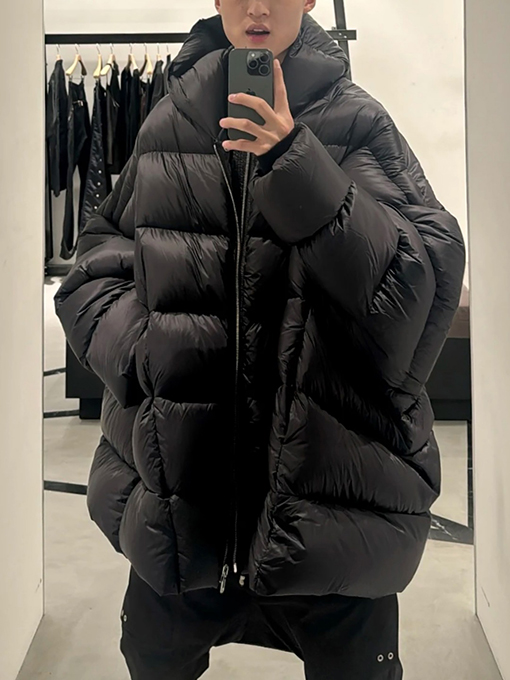 リックオウエンスコピー 黒のダウンジャケット