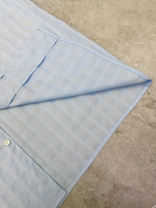 ロエベ パッチポケット付きの刺繍入りチェック柄半袖シャツ