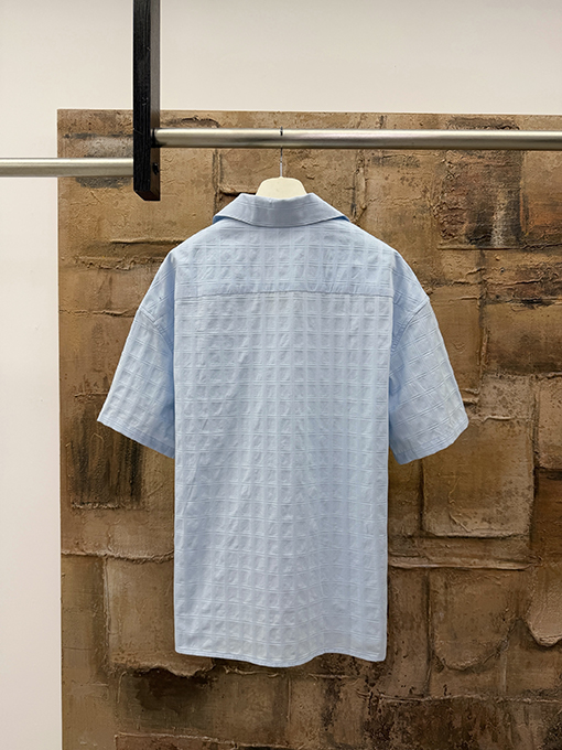 ロエベ パッチポケット付きの刺繍入りチェック柄半袖シャツ