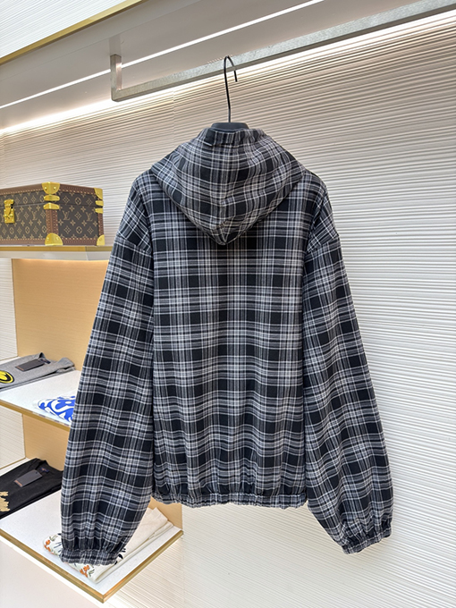 バレンシアガ Balenciaga 3M チェック柄刺繍リバーシブルジャケット