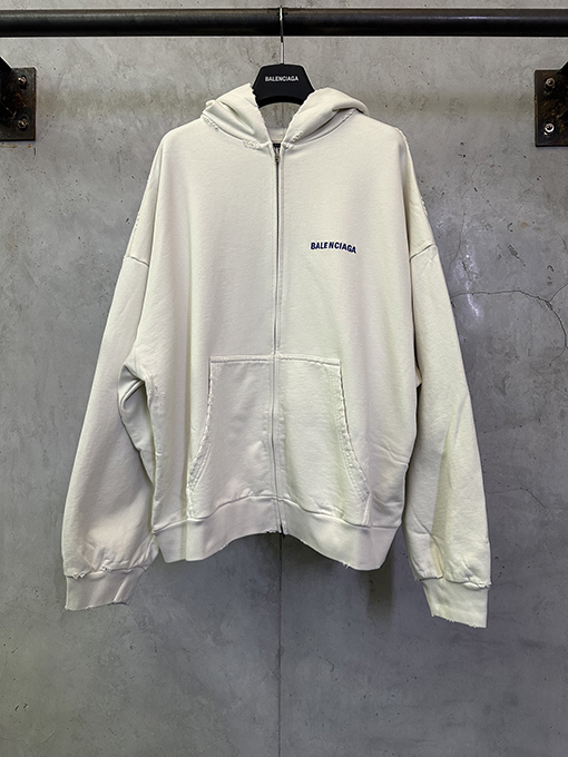 バレンシアガコピー Balenciaga オーキッド刺繍フード付きジップアップスウェットシャツジャケット