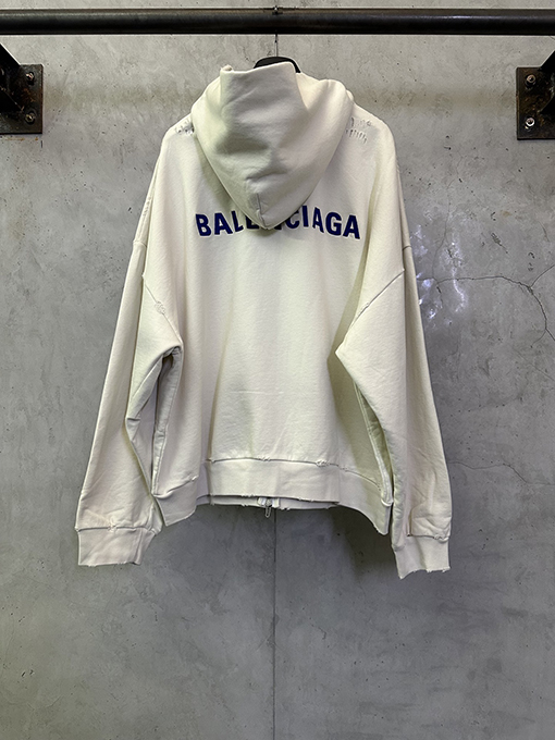 バレンシアガコピー Balenciaga オーキッド刺繍フード付きジップアップスウェットシャツジャケット