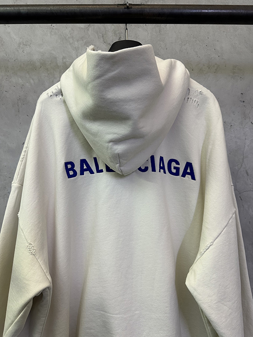 バレンシアガコピー Balenciaga オーキッド刺繍フード付きジップアップスウェットシャツジャケット