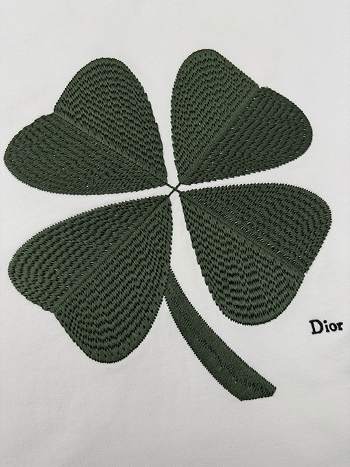 ディオールコピー 四つ葉の刺繍入りクルーネックスウェットシャツ