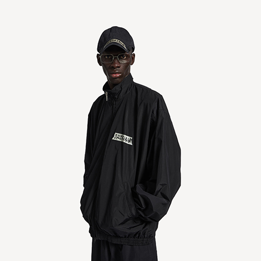 バレンシアガ Balenciaga テーププリントのジップアップジャケット