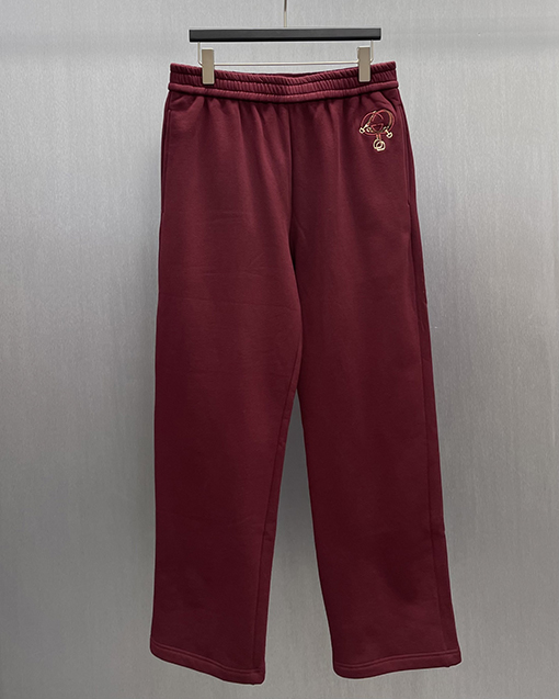 グッチ 刺繍入りニットコットンカジュアルパンツ