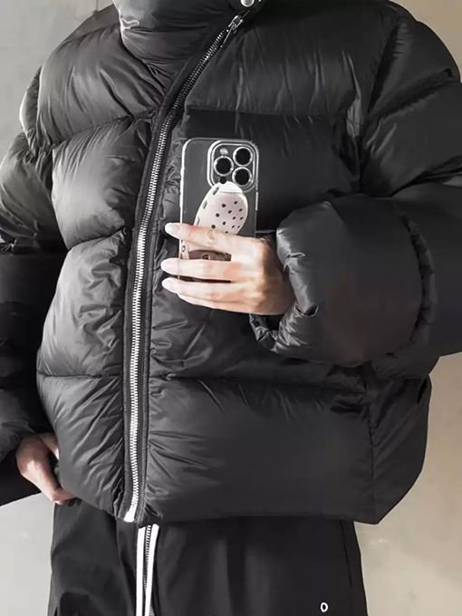 リックオウエンス 斜めジッパーダウンジャケット