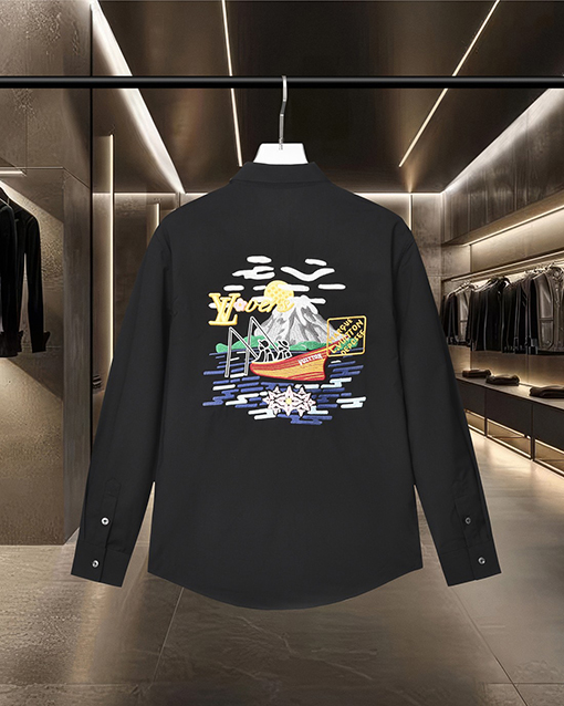 ルイヴィトン LV 刺繍ロゴ長袖シャツ