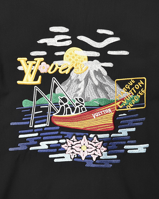 ルイヴィトン LV 刺繍ロゴ長袖シャツ