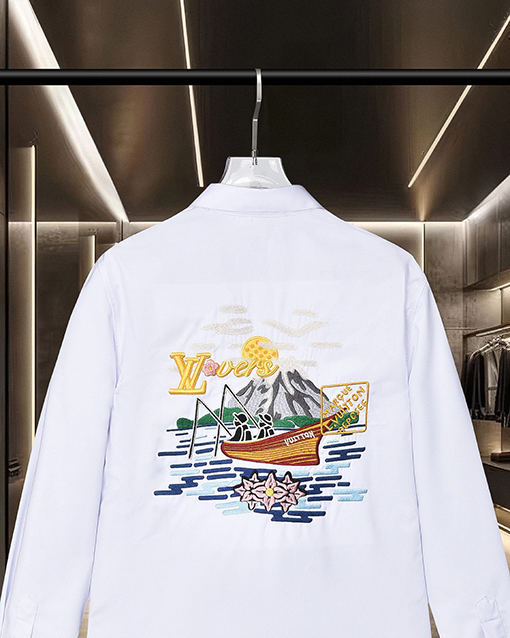 ルイヴィトン LV 刺繍ロゴ長袖シャツ