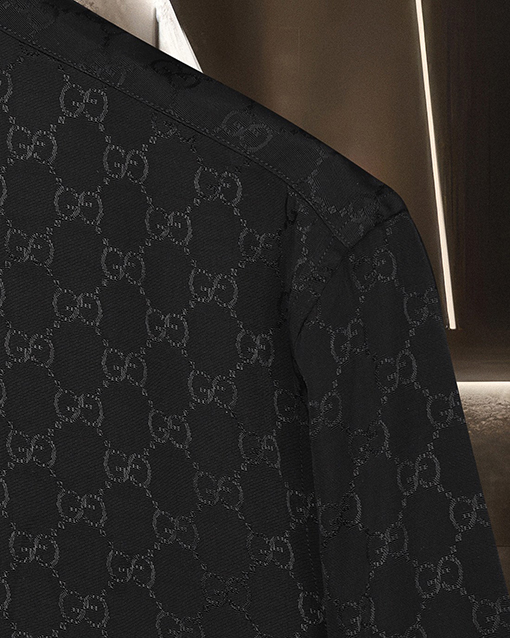 グッチ クラシックなダブルGバレットスクリーンオールオーバーロゴ長袖シャツ