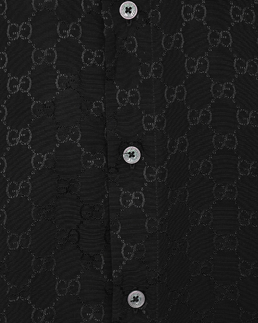 グッチ クラシックなダブルGバレットスクリーンオールオーバーロゴ長袖シャツ