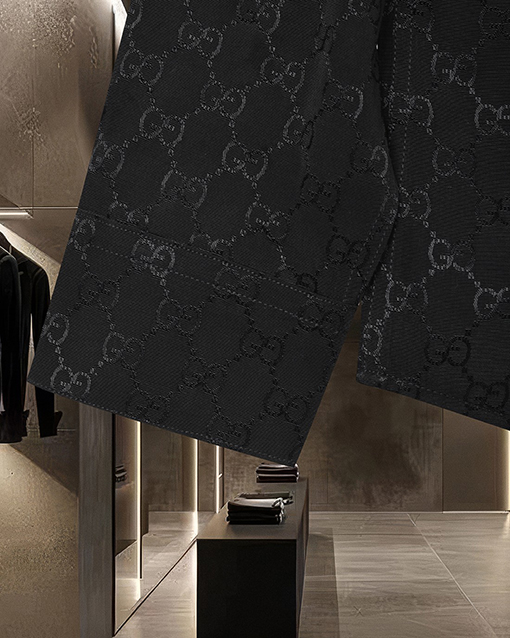 グッチ クラシックなダブルGバレットスクリーンオールオーバーロゴ長袖シャツ