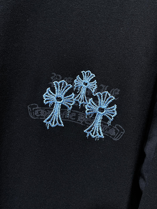 クロムハーツ ファッショナブルなヘビーデューティークロス刺繍長袖シャツ