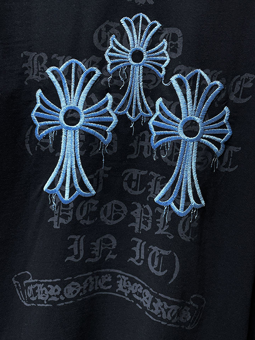 クロムハーツ ファッショナブルなヘビーデューティークロス刺繍長袖シャツ