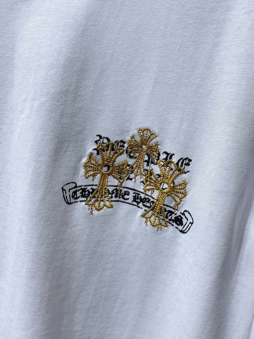 クロムハーツ ファッショナブルなヘビーデューティークロス刺繍長袖シャツ