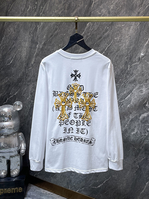 クロムハーツ ファッショナブルなヘビーデューティークロス刺繍長袖シャツ